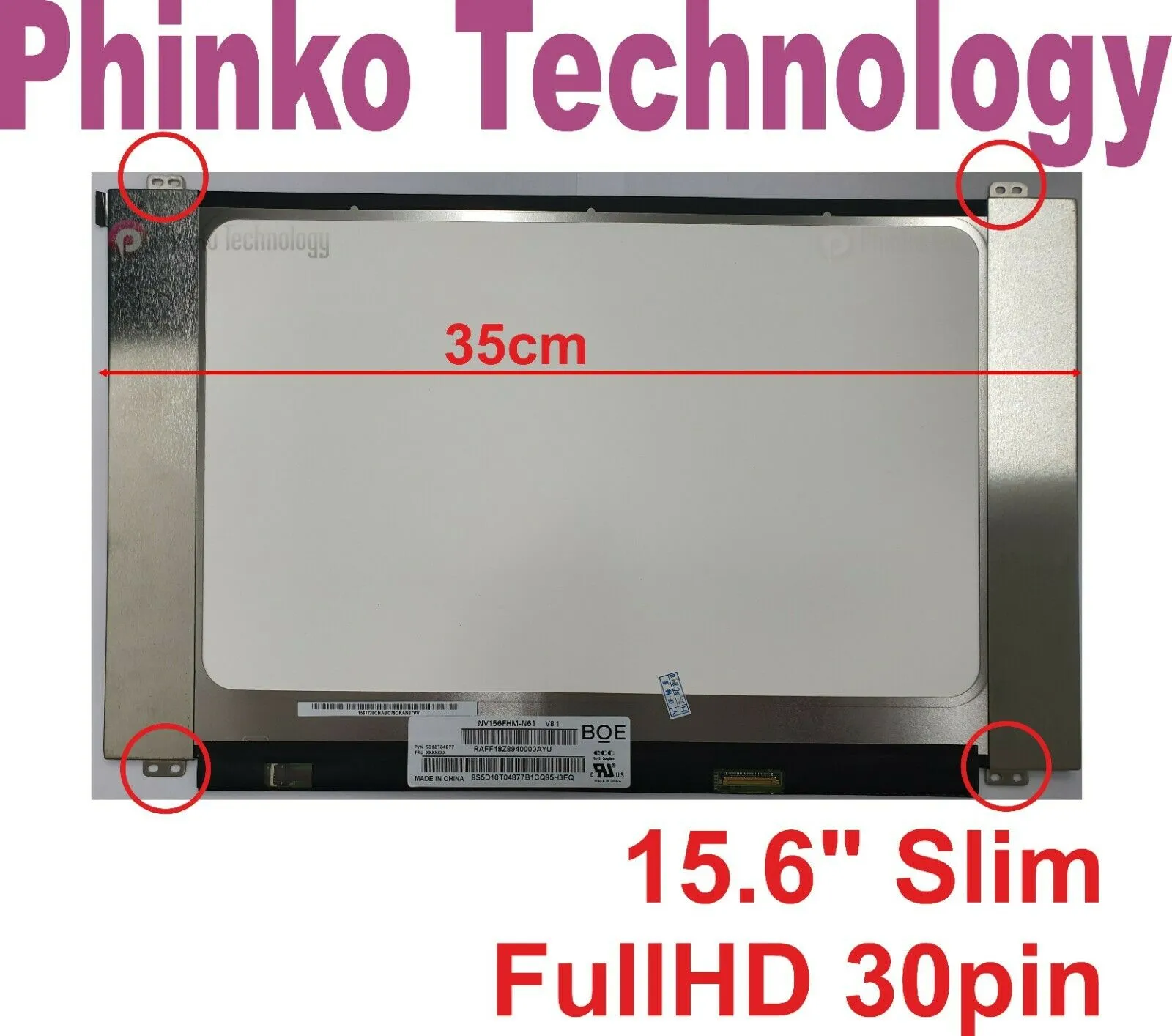 15.6 Slim Led Full Hd 1920x1080 30pins LP156WFC SP P1 NV156FHM-N61 V8.1 35cm T B