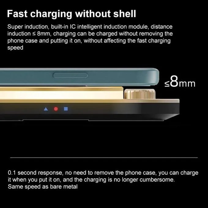 15W LED Desk Lamp 3 in 1 Wireless Charger for IPhone Phone Fast Wireless Charging Dock for Apple Watch Airpods Charge Station
