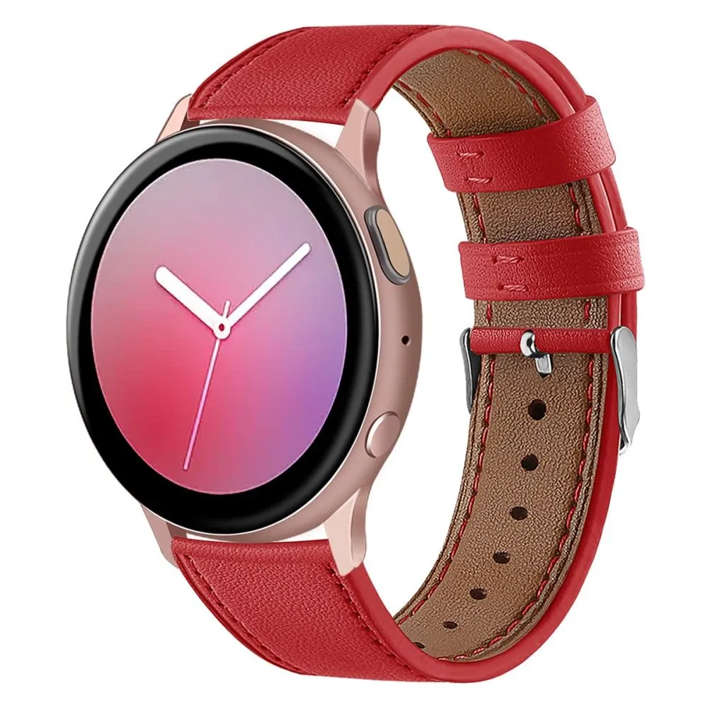 20mm Universal cowhide genuine leather watch strap - Red
