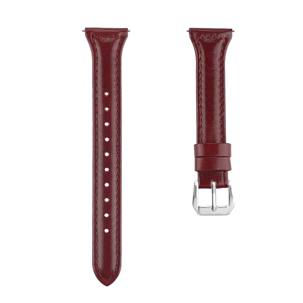 22mm Universal simple genuine leather watch strap with - Red