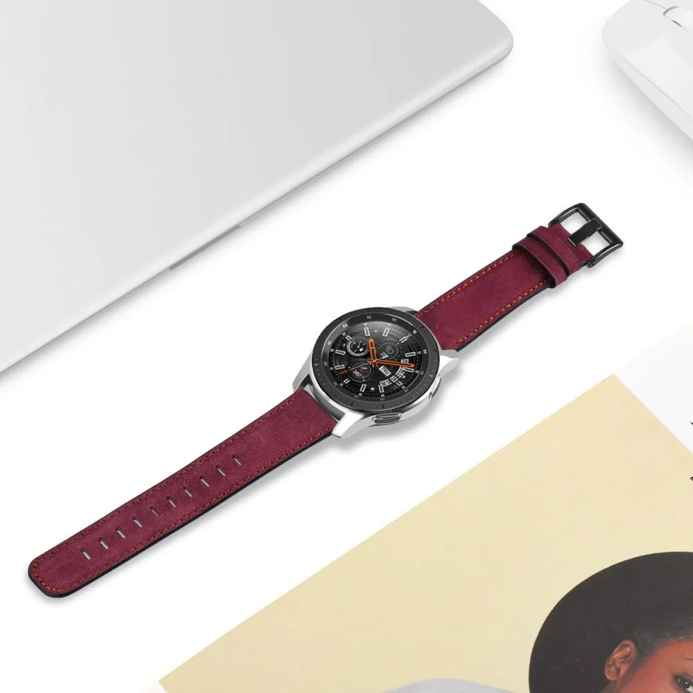 22mm Universal vintage genuine leather watch strap - Rose