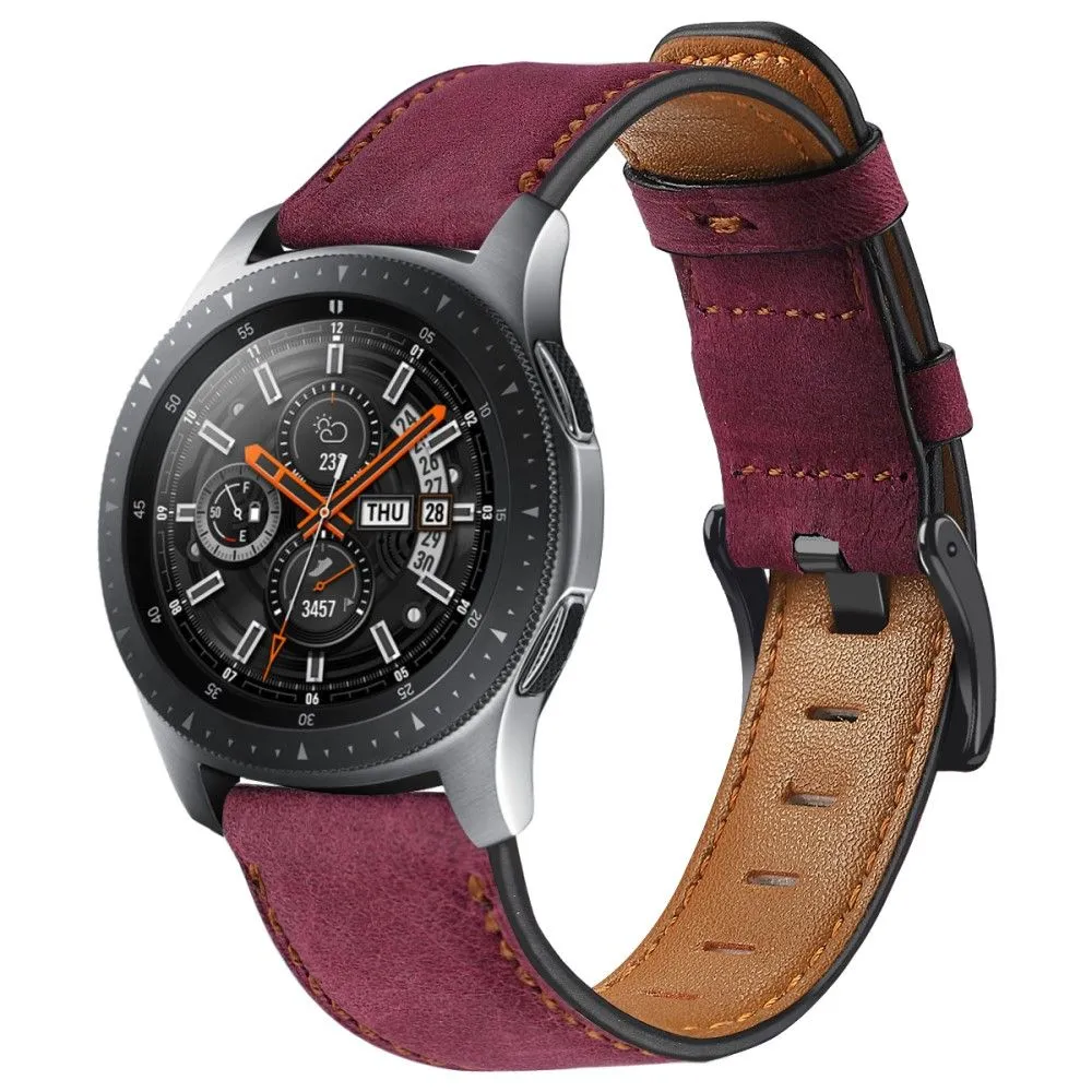 22mm Universal vintage genuine leather watch strap - Rose