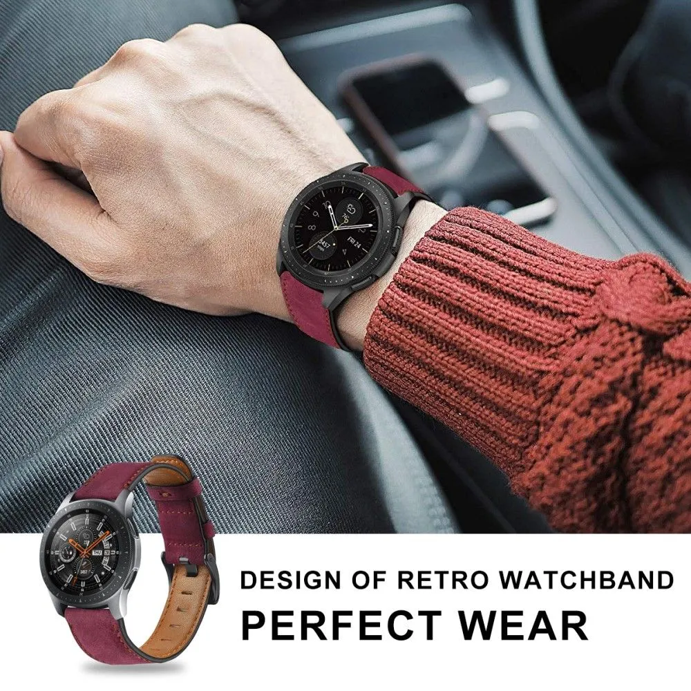 22mm Universal vintage genuine leather watch strap - Rose
