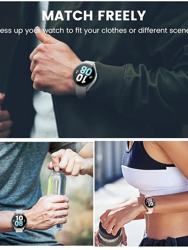 3 Pack Watch Case with Screen Protector Compatible with Samsung Galaxy Watch 5 40mm / Watch 5 44mm / Watch 4 40mm / Watch 4 44mm Scratch Resistant Rugged Bumper Full Cover Tempered Glass / Hard PC