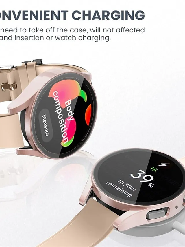 3 Pack Watch Case with Screen Protector Compatible with Samsung Galaxy Watch 5 40mm / Watch 5 44mm / Watch 4 40mm / Watch 4 44mm Scratch Resistant Rugged Bumper Full Cover Tempered Glass / Hard PC