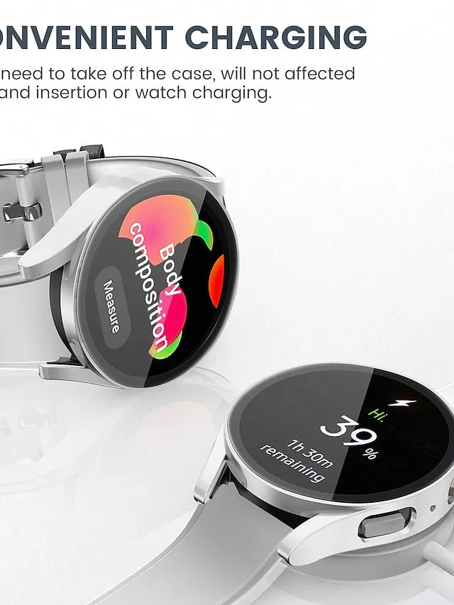 3 Pack Watch Case with Screen Protector Compatible with Samsung Galaxy Watch 5 40mm / Watch 5 44mm / Watch 4 40mm / Watch 4 44mm Scratch Resistant Rugged Bumper Full Cover Tempered Glass / Hard PC