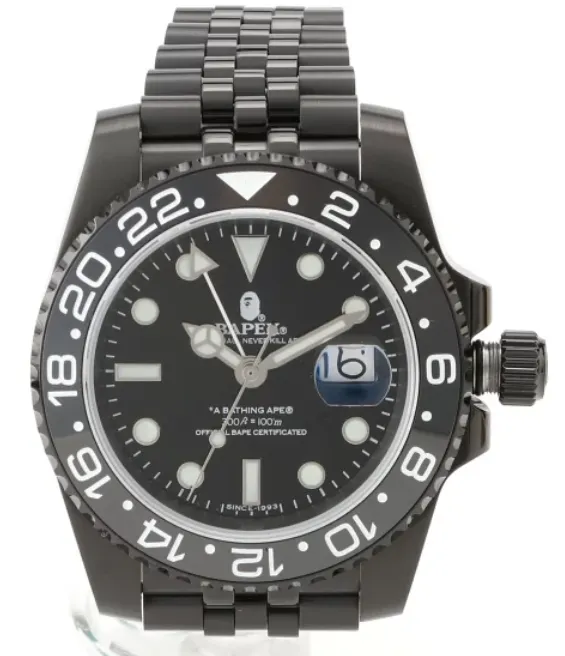 A BATHING APE  TYPE 2 BAPEX＃2M stainless steel band round self winding Watch New