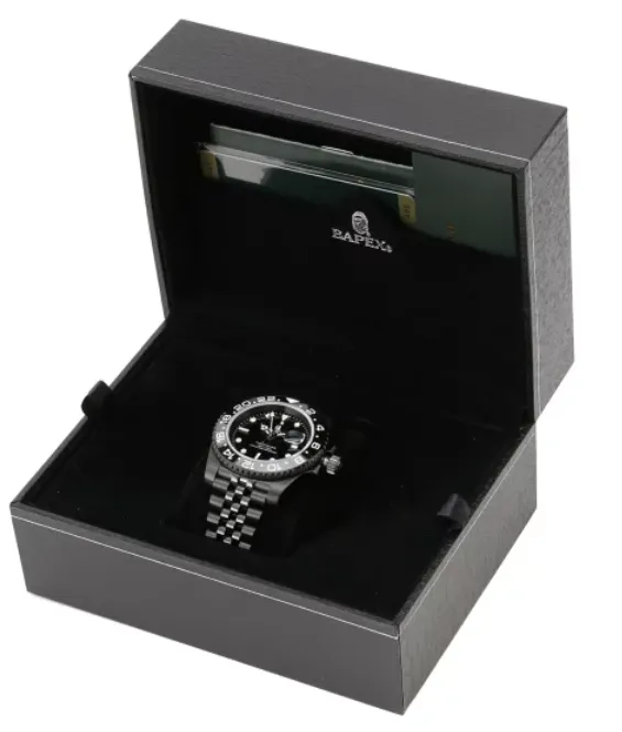 A BATHING APE  TYPE 2 BAPEX＃2M stainless steel band round self winding Watch New