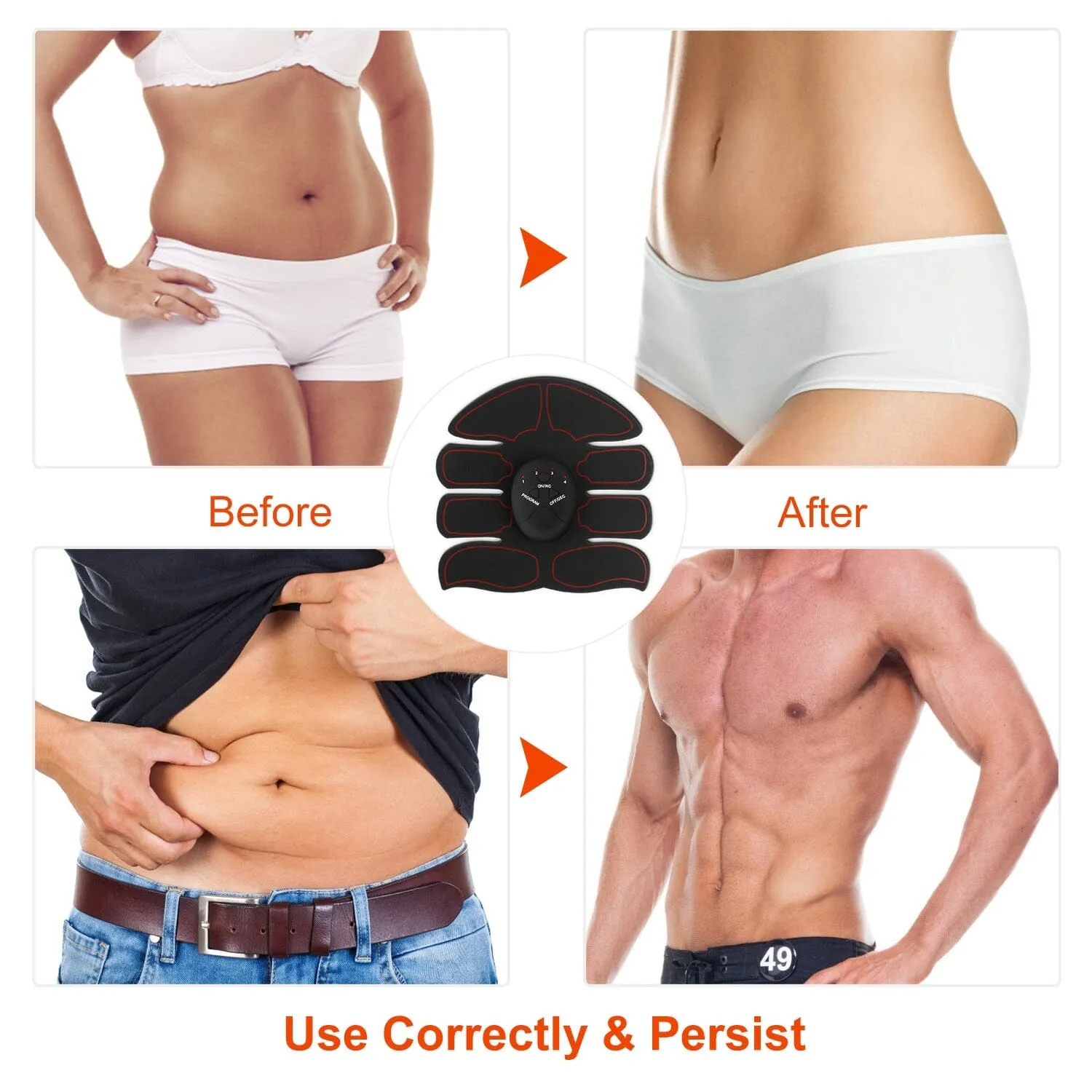 Abs Stimulator Muscle Toner EMS with 6 Modes