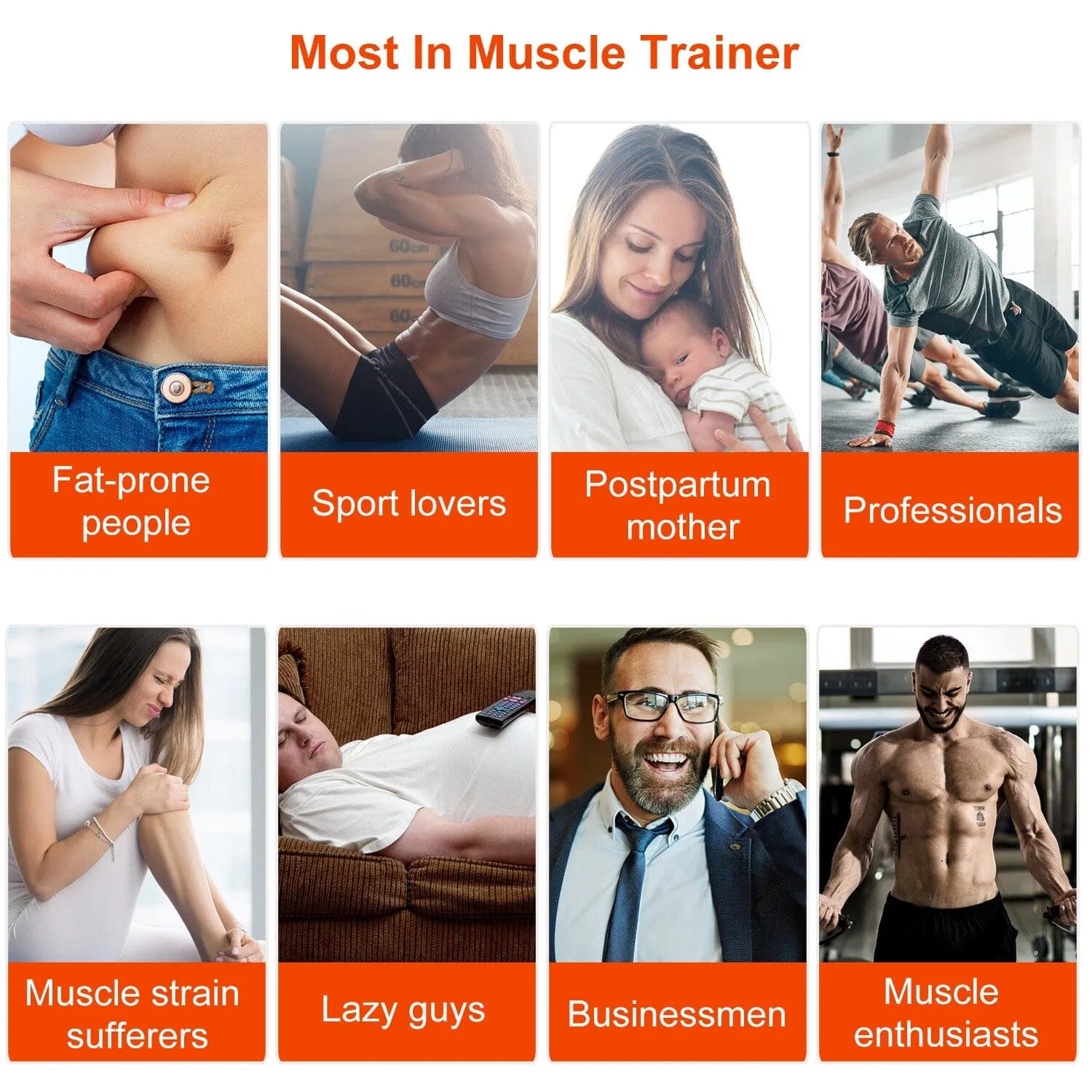 Abs Stimulator Muscle Toner EMS with 6 Modes
