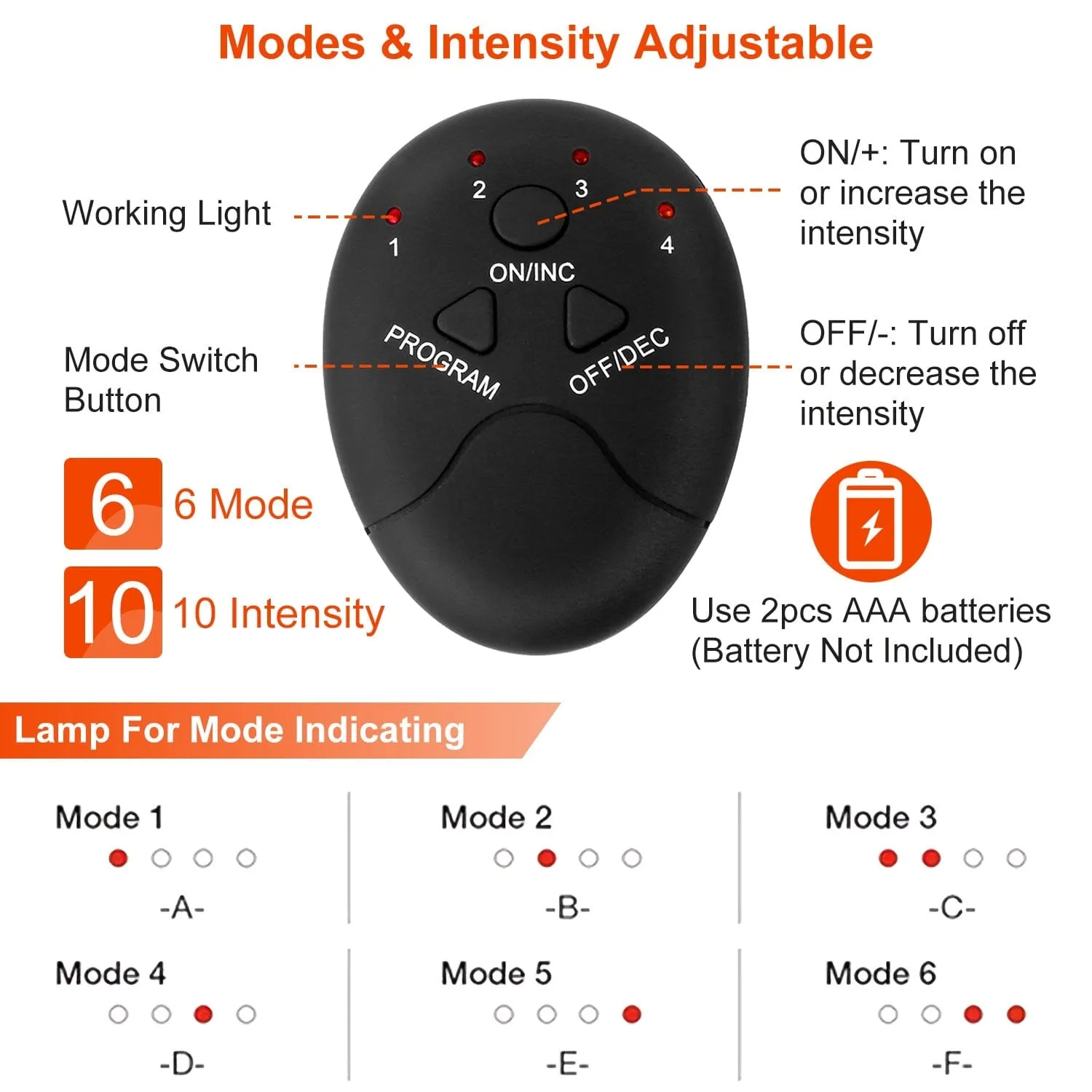 Abs Stimulator Muscle Toner EMS with 6 Modes