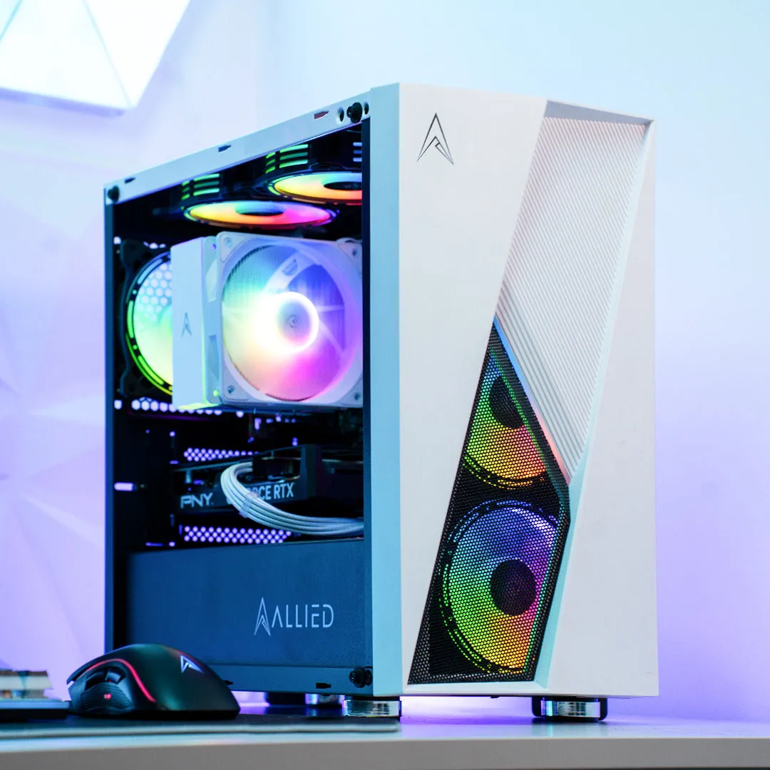 Allied Stinger RTX 4070 SUPER | Ryzen 5 7500F Desktop Gaming PC (White)