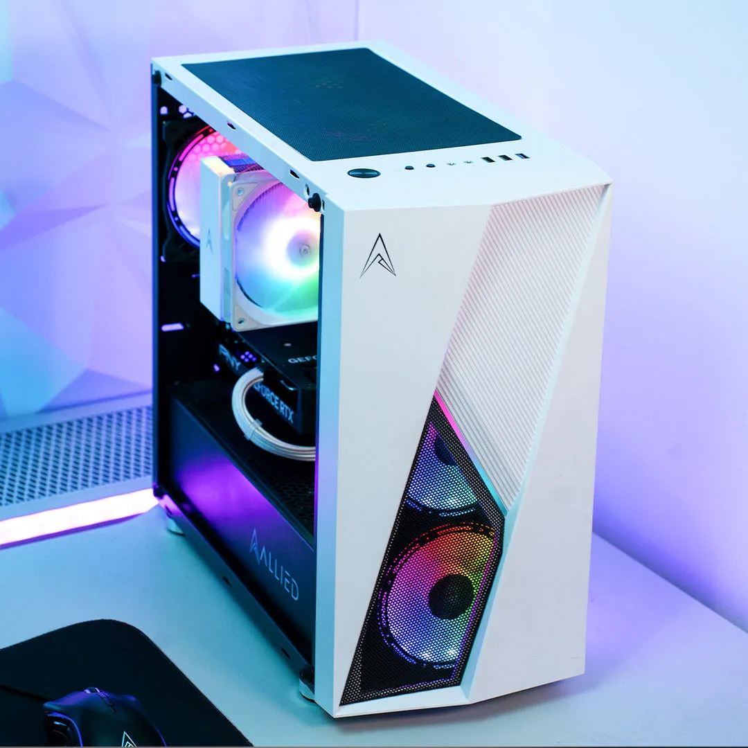 Allied Stinger RTX 4070 SUPER | Ryzen 5 7500F Desktop Gaming PC (White)