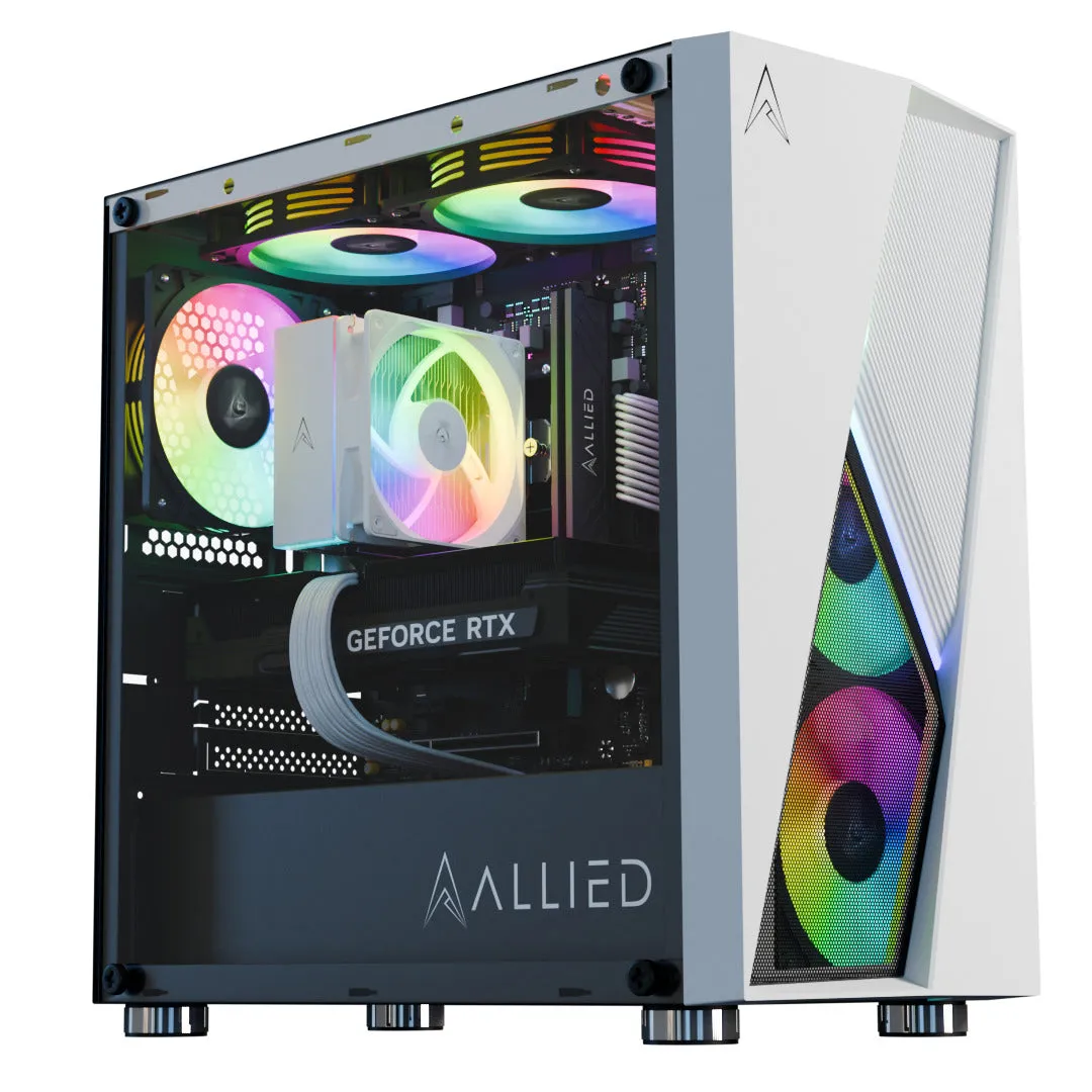 Allied Stinger RTX 4070 SUPER | Ryzen 5 7500F Desktop Gaming PC (White)