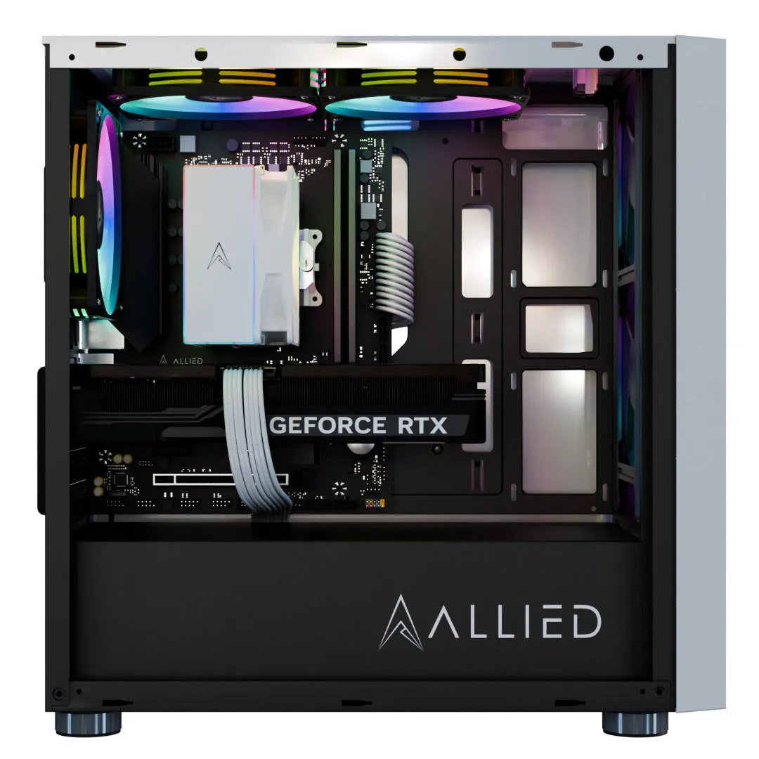 Allied Stinger RTX 4070 SUPER | Ryzen 5 7500F Desktop Gaming PC (White)
