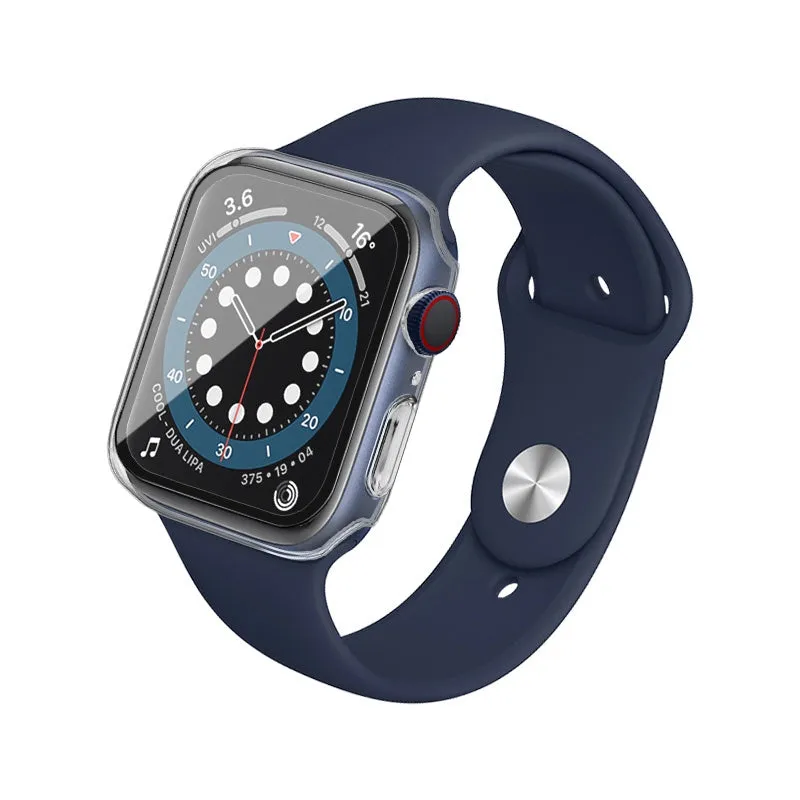 AMZER 2 in 1 PC Frame Case with Tempered Glass Film For Apple Watch SE 2nd Gen 2022 44mm