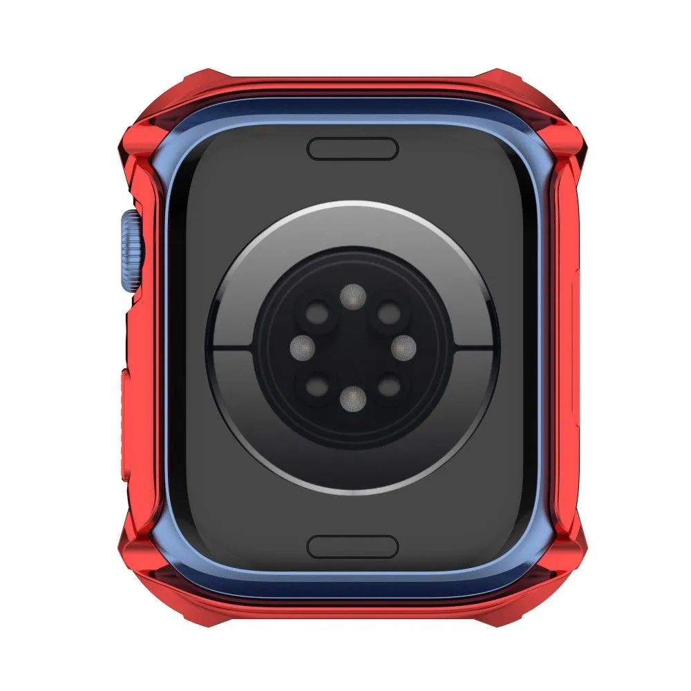 Apple Watch (45mm) rhinestone adorned cover with tempered glass screen protector - Red