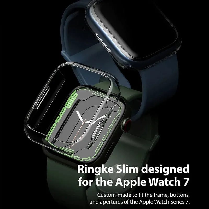 Apple Watch Series 9/8/7 (45mm) Slim Clear and Blue Case By Ringke