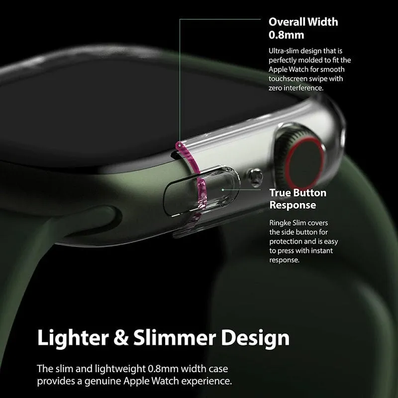 Apple Watch Series 9/8/7 (45mm) Slim Clear and Blue Case By Ringke