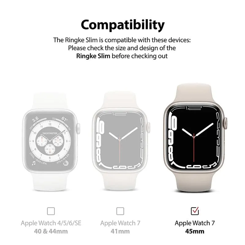 Apple Watch Series 9/8/7 (45mm) Slim Clear and Blue Case By Ringke