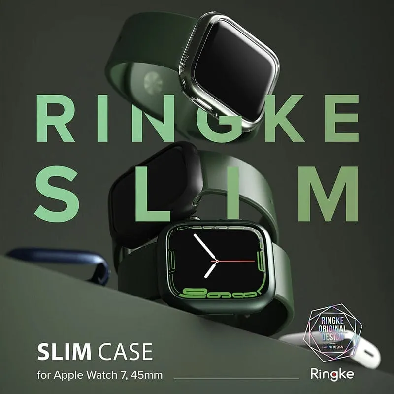 Apple Watch Series 9/8/7 (45mm) Slim Clear and Blue Case By Ringke