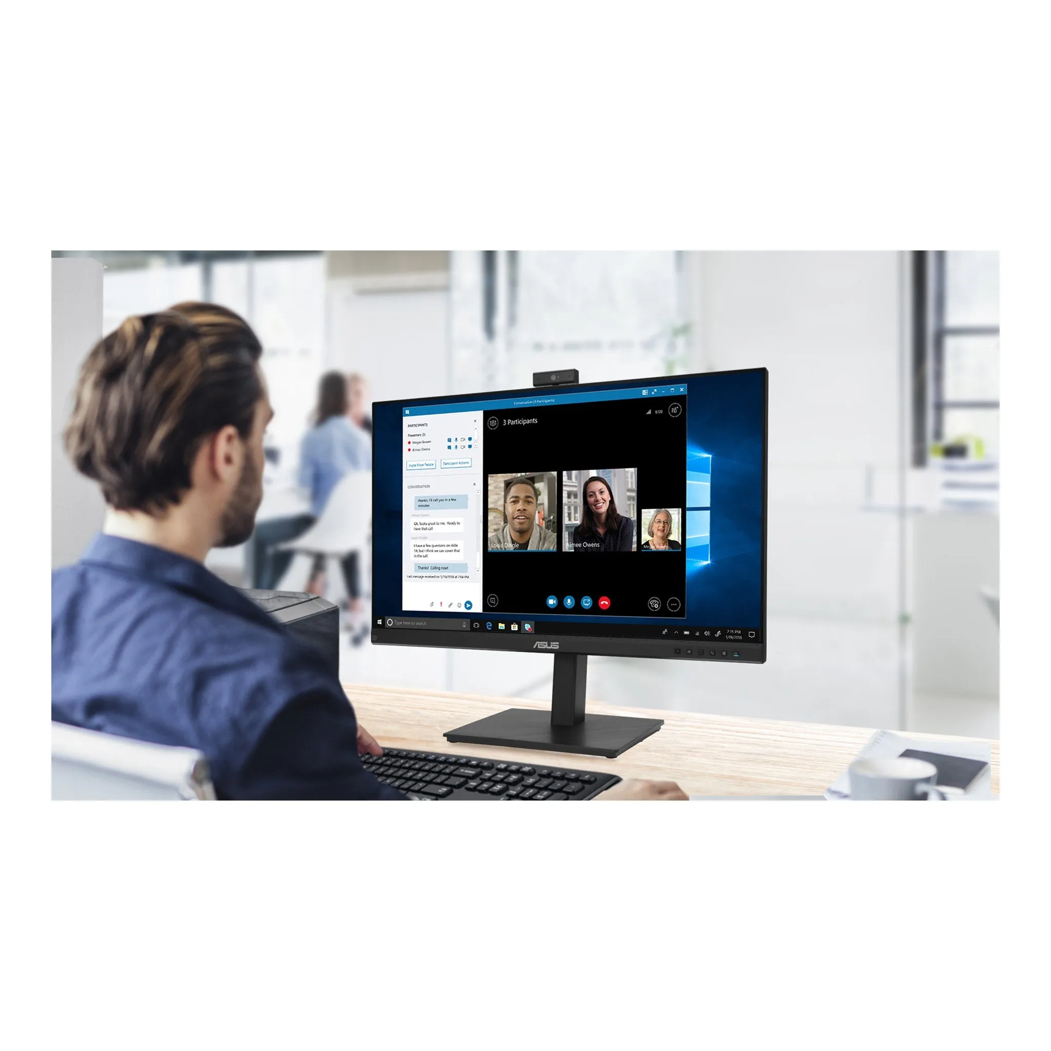 ASUS BE279QSK 27" Webcam Full HD LED LCD Video Conferencing Monitor - 16:9