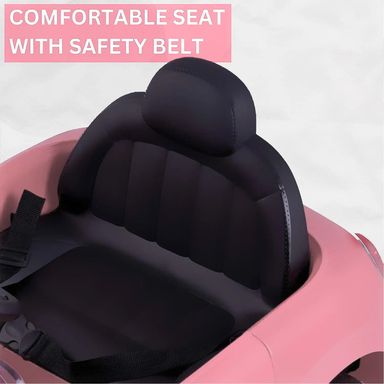 Baby Moo Mini Cooper Electric Ride-On Car for Kids | Rechargeable 12V Battery | Remote Control | USB MP3 Player | Ages 1-5 - Pink