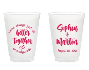 Better Together #newlyweds Wedding Frosted Cups