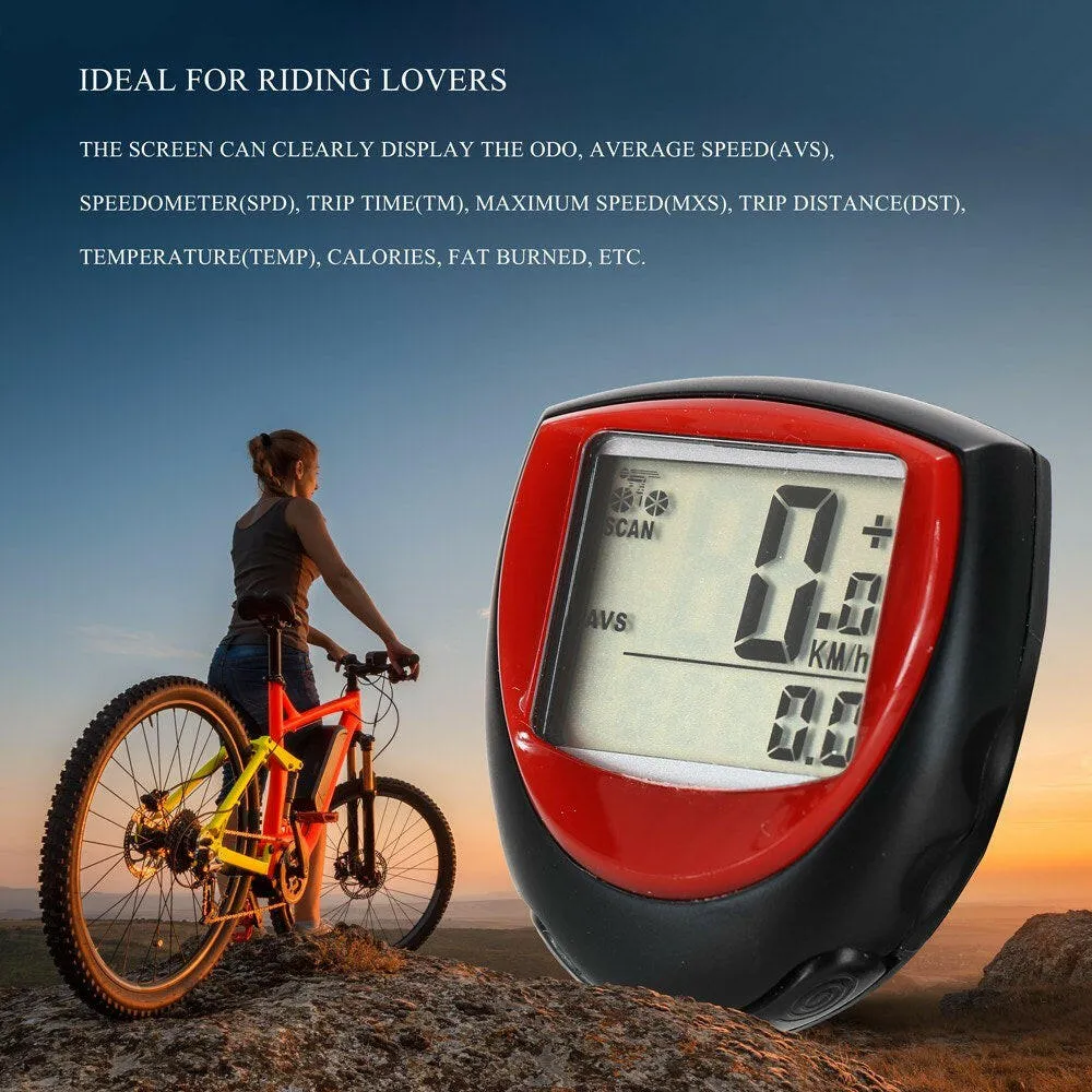 Bike Speed Meter Digital Bike Computer Multifunction Waterproof Sports Sensors Bicycles Computer Speedometer with Bracket waterproof Odometer Night Light