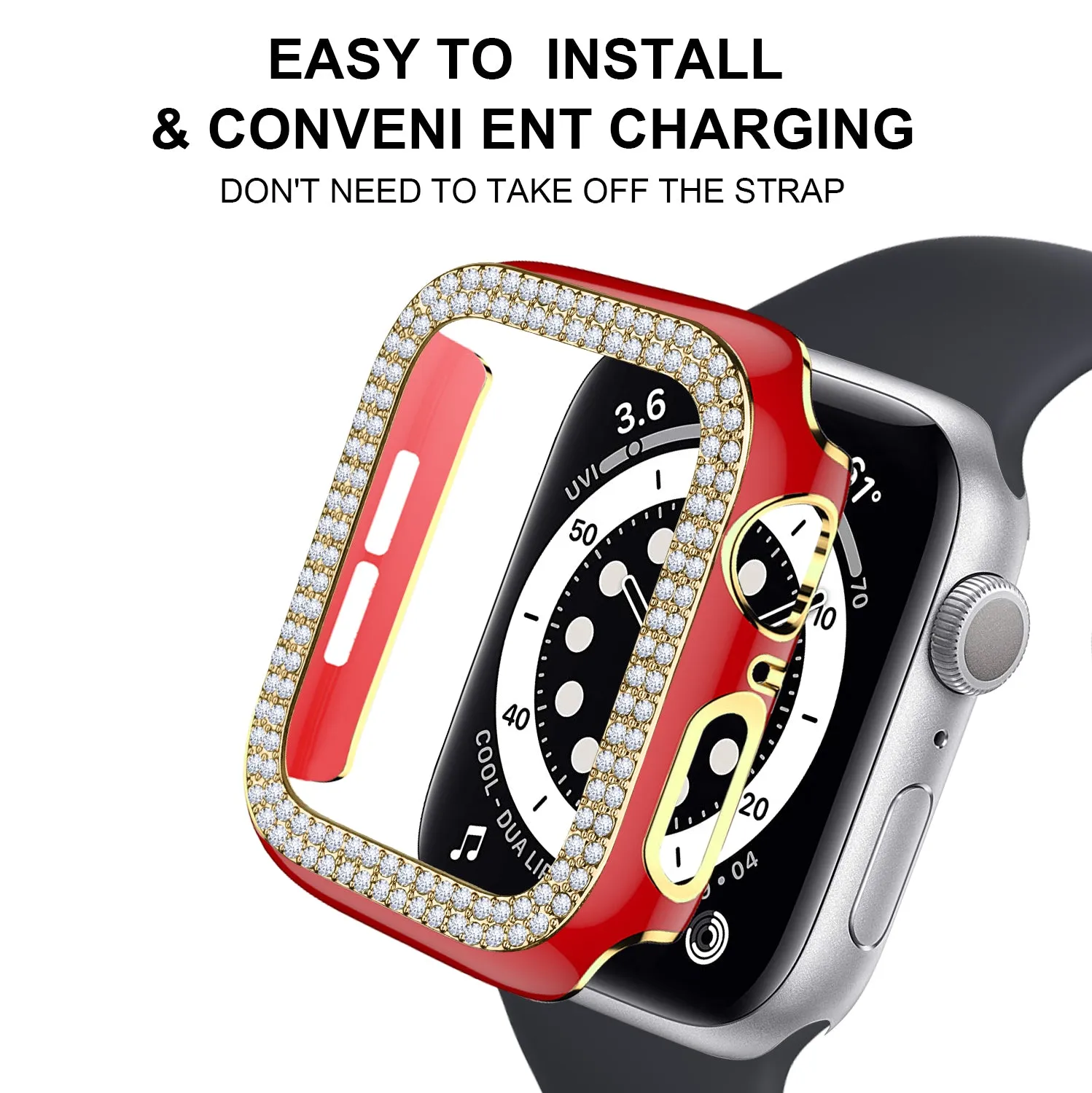 Bling Bumper Case for Apple Watch-Red