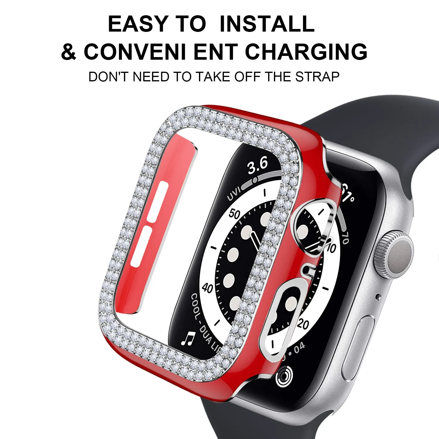 Bling Bumper Case for Apple Watch-Red