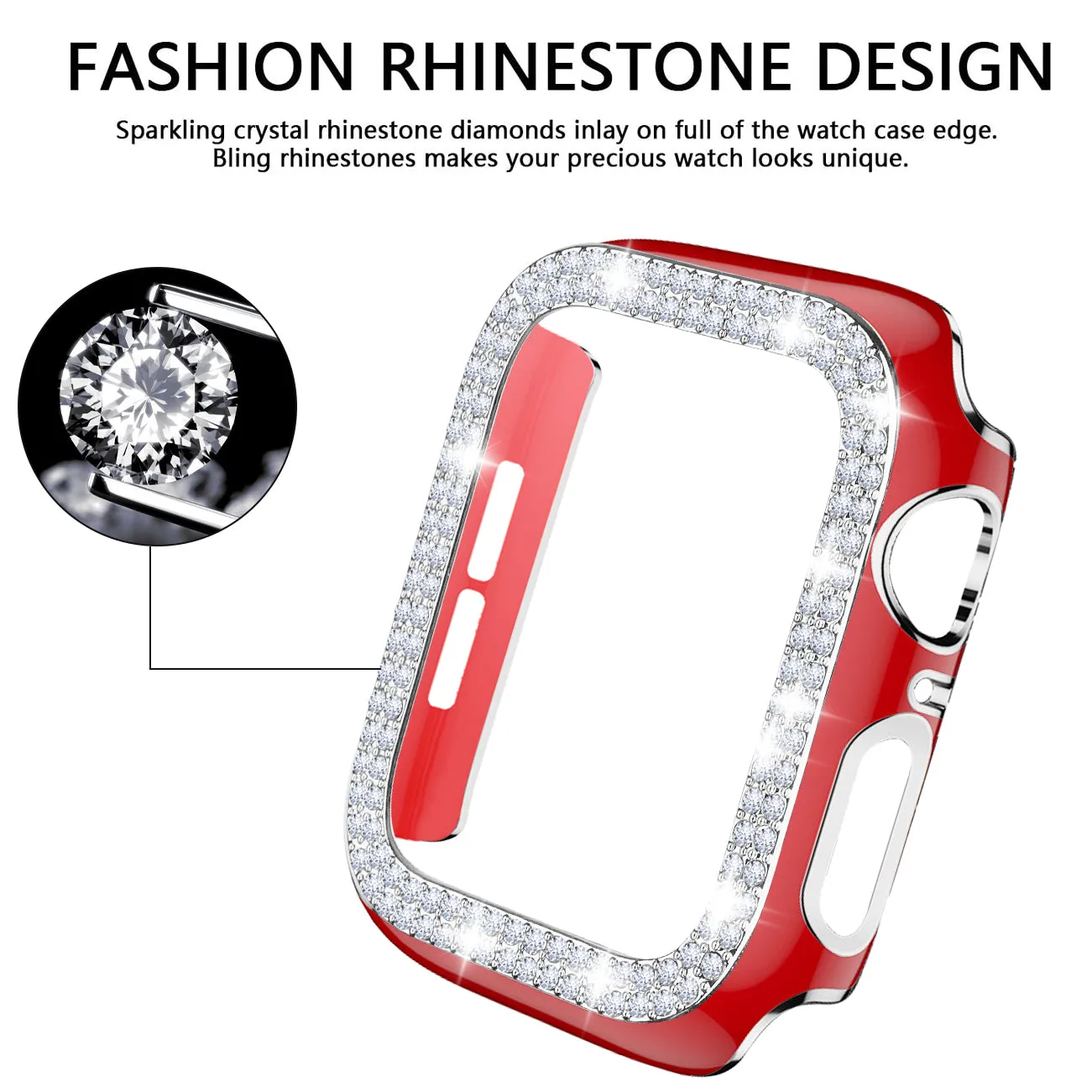 Bling Bumper Case for Apple Watch-Red