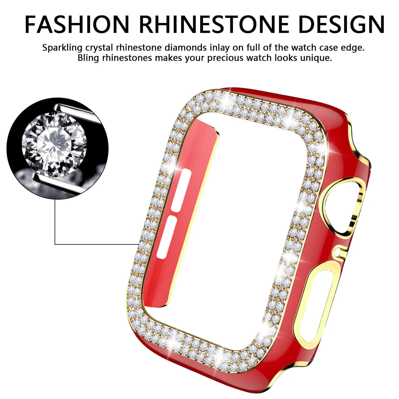 Bling Bumper Case for Apple Watch-Red