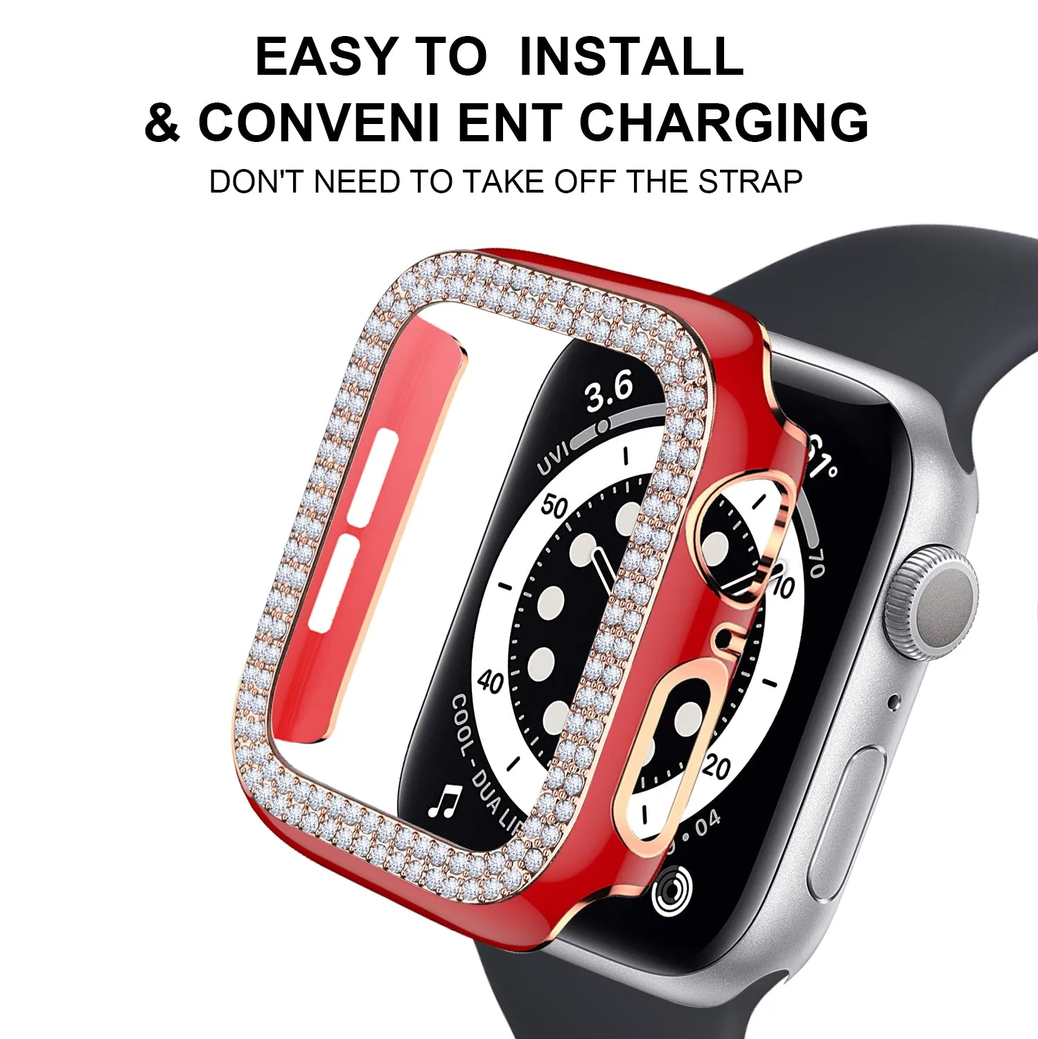 Bling Bumper Case for Apple Watch-Red