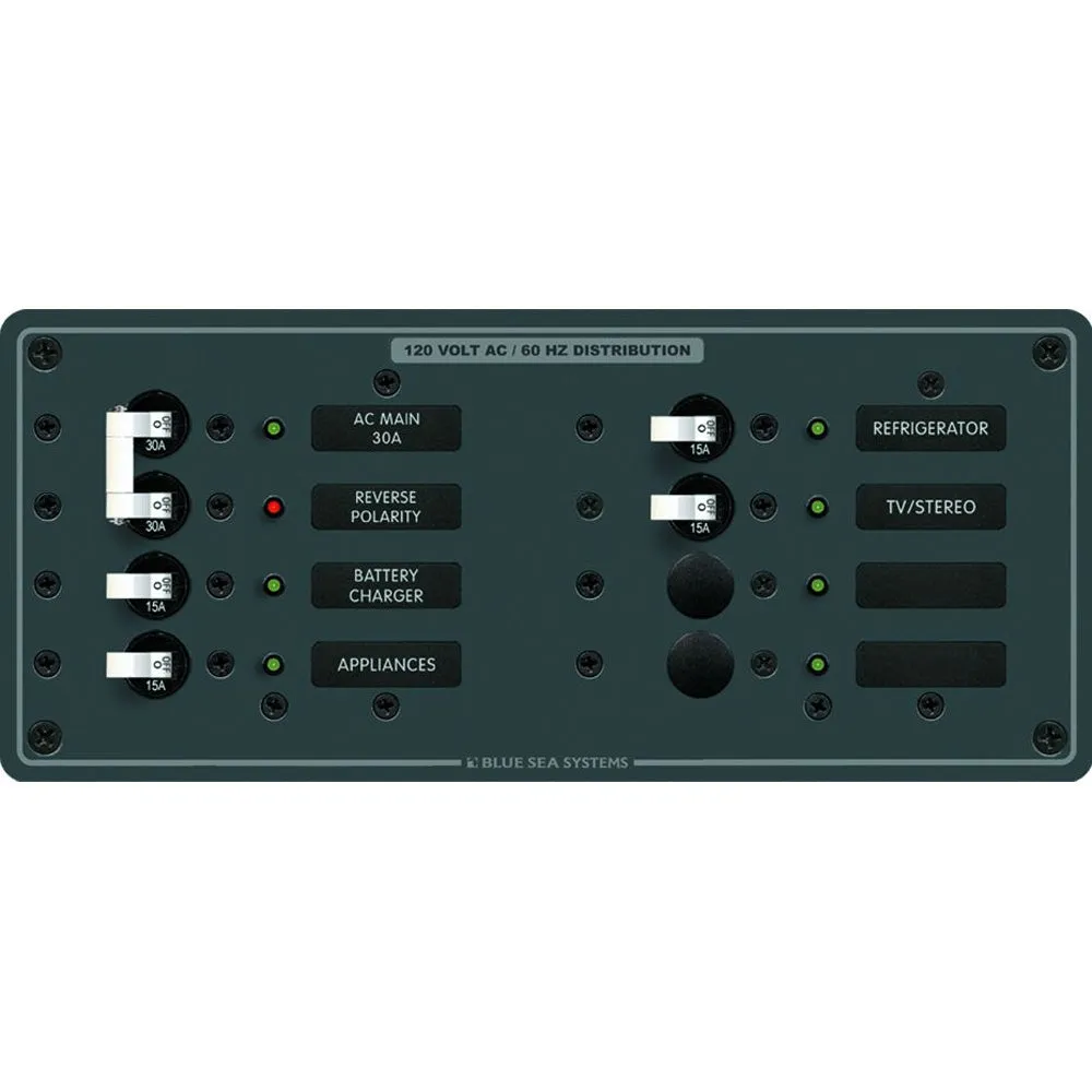 Blue Sea 8412 AC Main   6 Positions - White