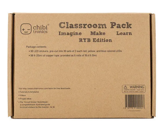 Classroom Pack of Red, Yellow and Blue LED stickers