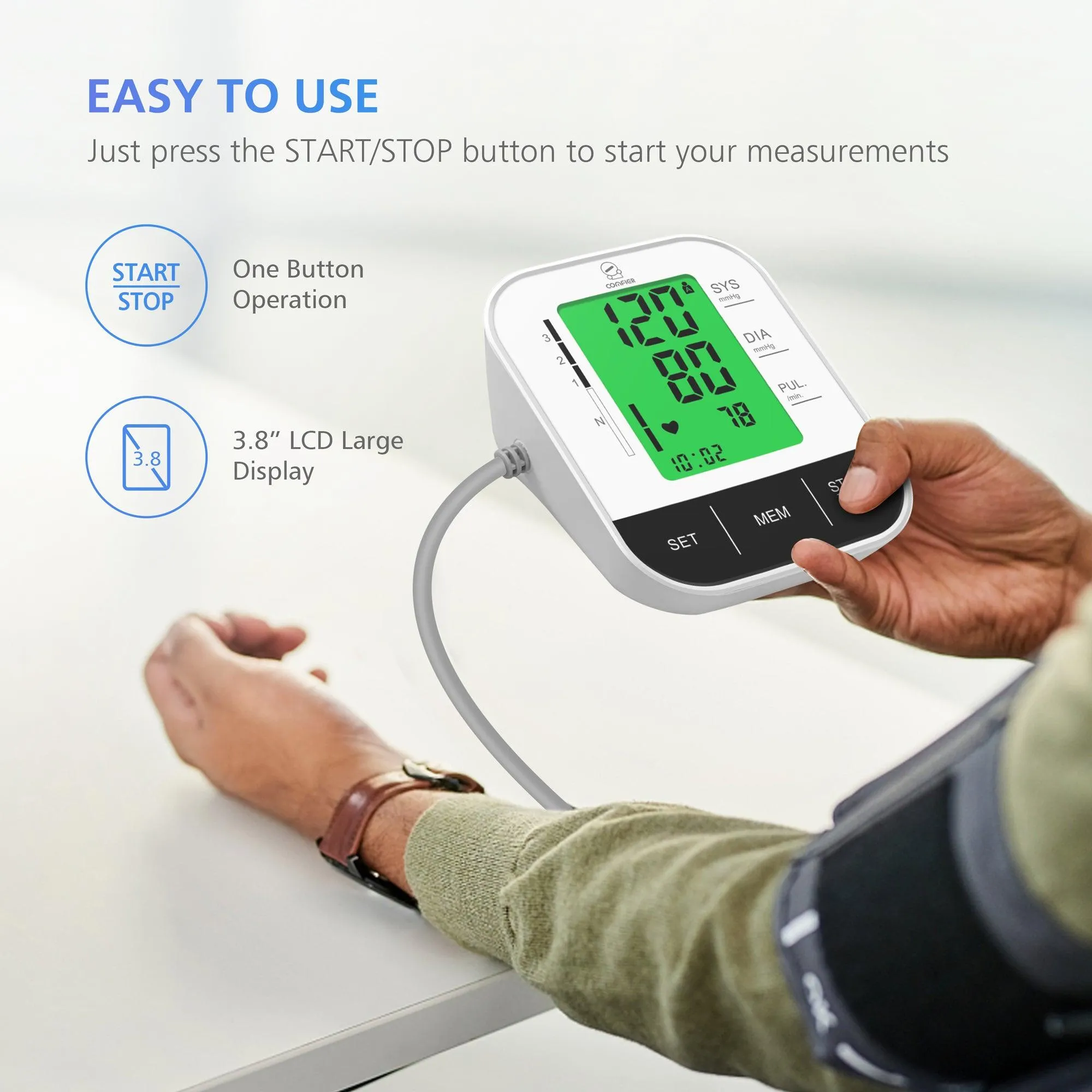Comfier Arm Blood Pressure Monitor & Blood Pressure Cuff Machine - B15S