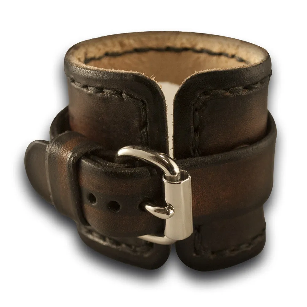 Dark Brown Samsung Leather Cuff Watch Band
