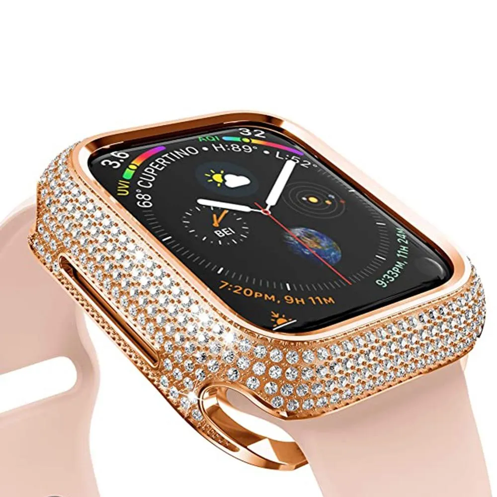 Diamond Cover For Apple Watch Case Luxury Bling Alloy Series 6 5 4