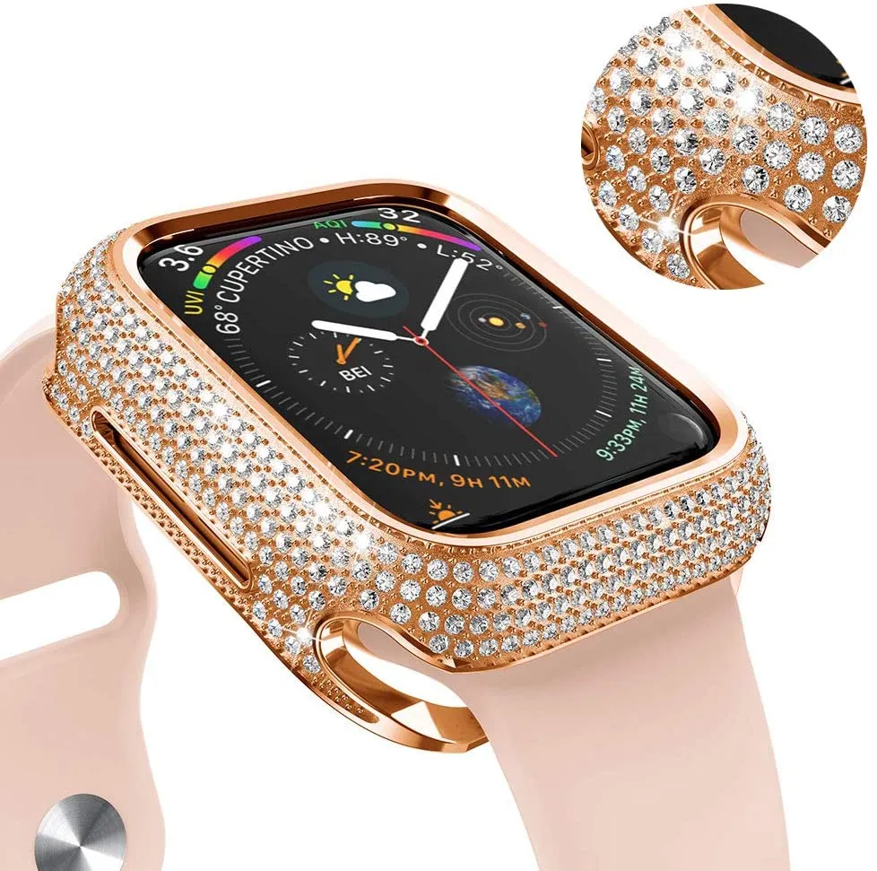 Diamond Cover For Apple Watch Case Luxury Bling Alloy Series 6 5 4