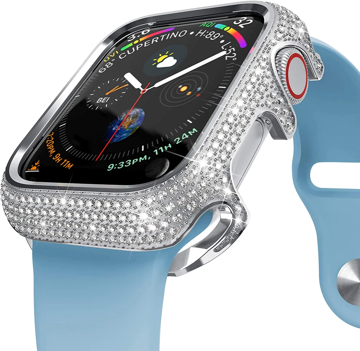 Diamond Cover For Apple Watch Case Luxury Bling Alloy Series 6 5 4