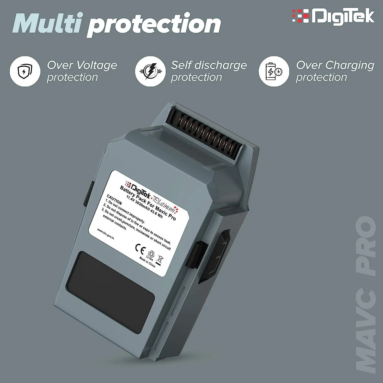 Digitek (Mavic Pro) Lithium Polymer Rechargeable Battery Pack for Mavic Pro Drones with Built-in sensors LED Indicators | Compatible with Mavic pro Series. Mavic Pro
