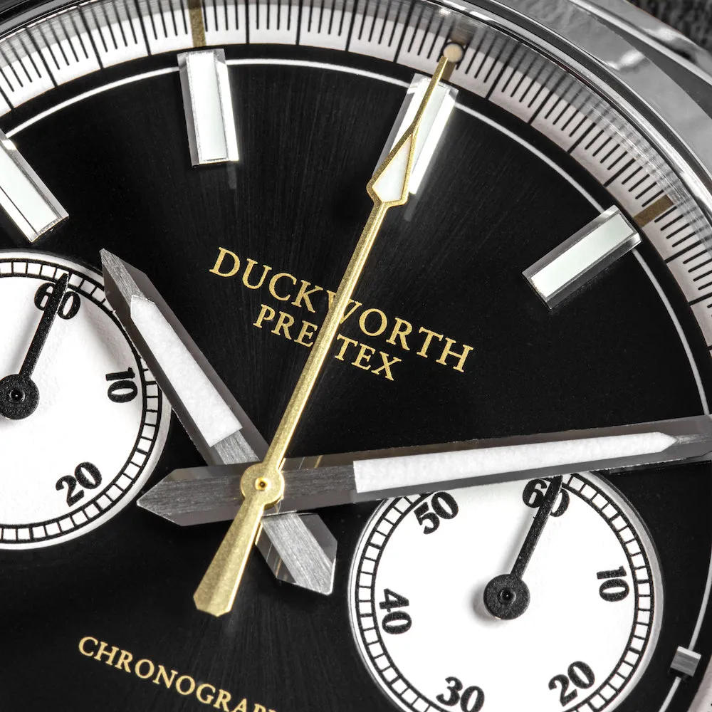 DP Watch Chronograph 42 Black Sunburst Mesh Bracelet