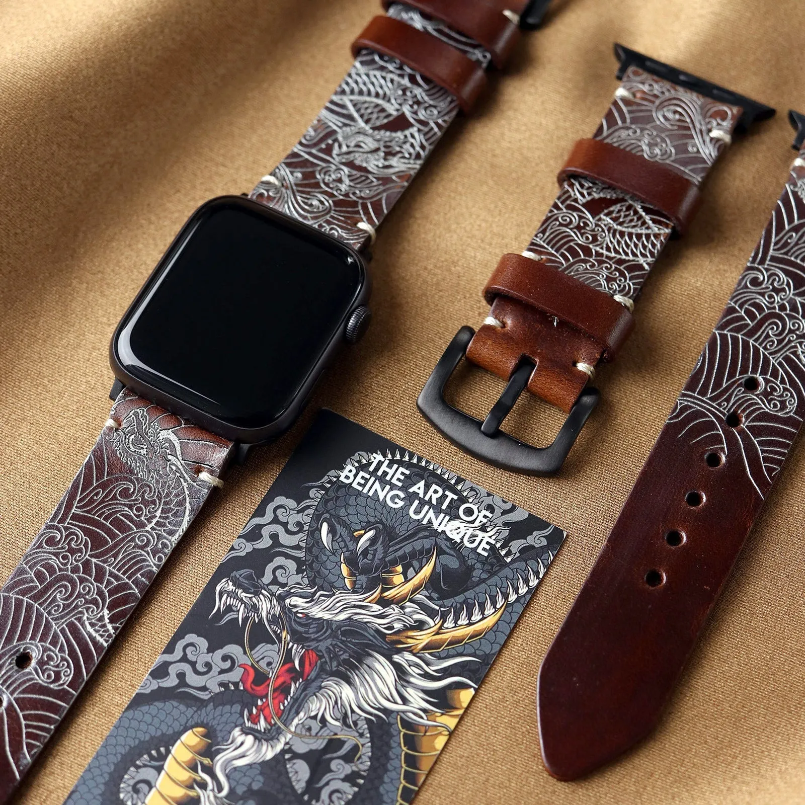 Dragon - Apple Watch Leather Band - Antique Brown | Preorder End of October