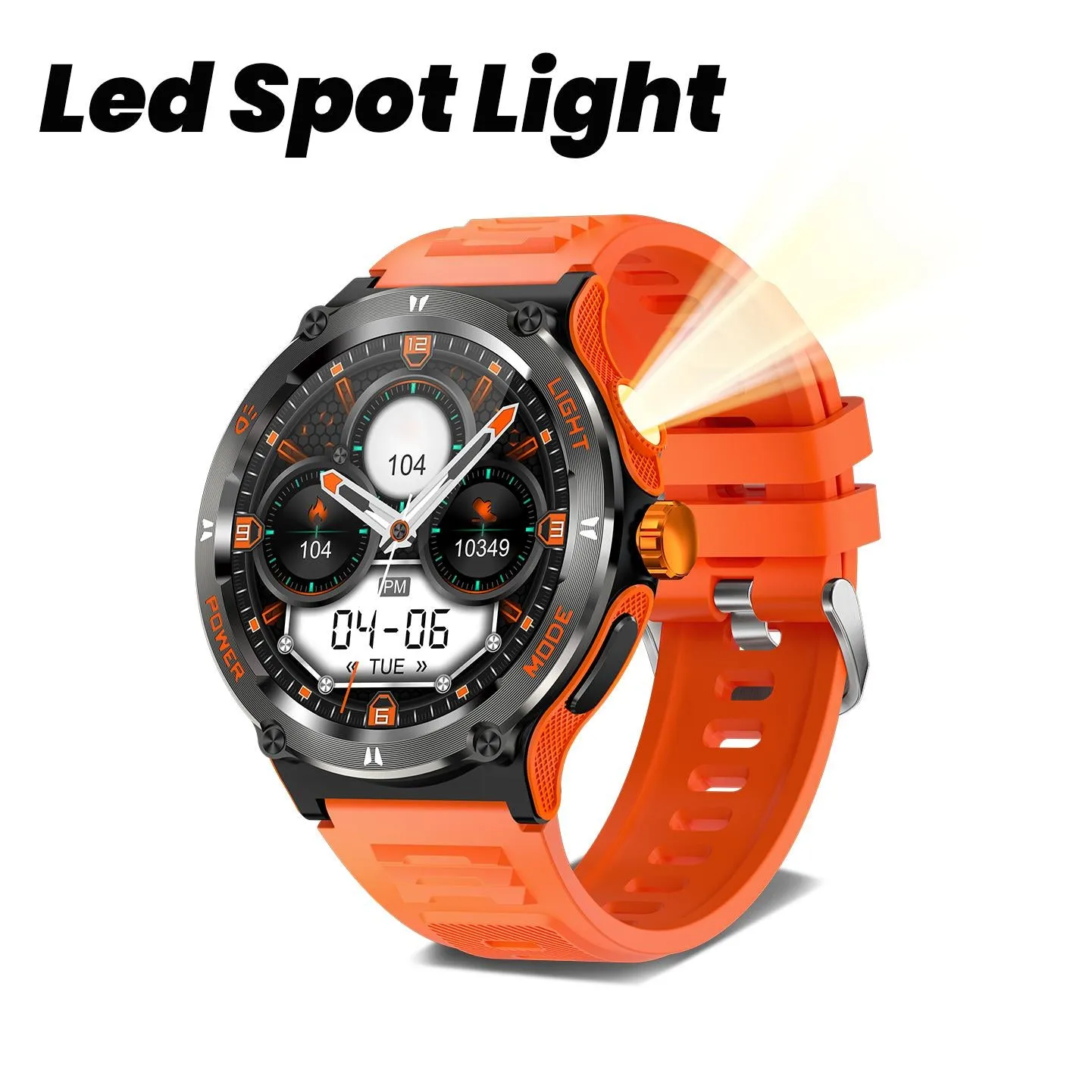 EIGIIS Smart Watches for Men 1.53" HD Screen with LED Flashlight, Outdoor  Smartwatch with Compass 3ATM Waterproof 500mAh Battery Capacity Wireless Call, Massive Dials, Fitness Tracker with Heart Rate Sleep Monitor for iOS & Android