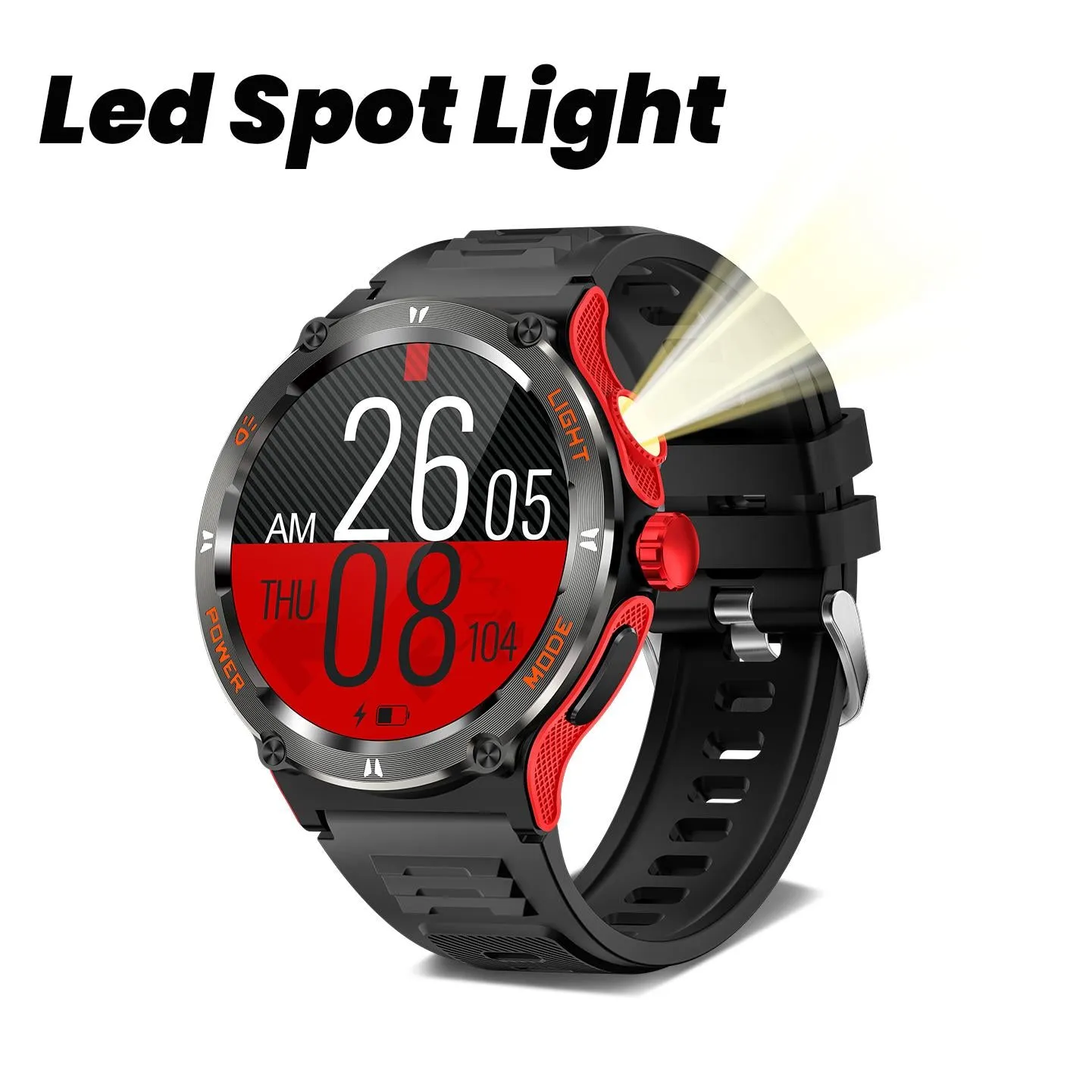 EIGIIS Smart Watches for Men 1.53" HD Screen with LED Flashlight, Outdoor  Smartwatch with Compass 3ATM Waterproof 500mAh Battery Capacity Wireless Call, Massive Dials, Fitness Tracker with Heart Rate Sleep Monitor for iOS & Android