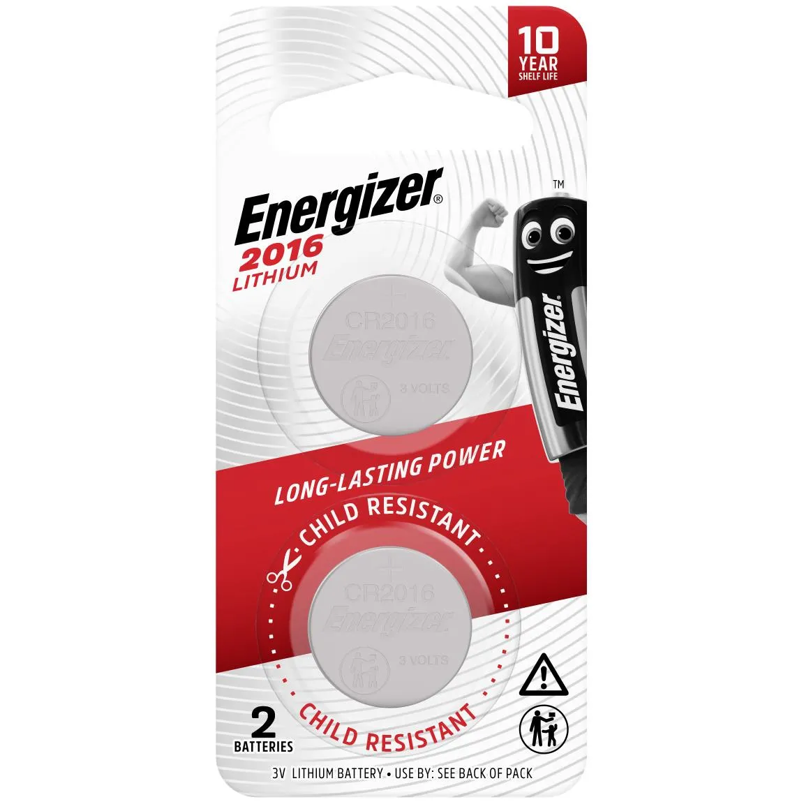 Energizer Lithium 2016 Coin Battery (2pk)