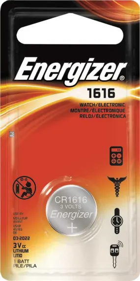 Energizer&reg; Cr1616 Lithium Coin Cell Battery, 3 Volts