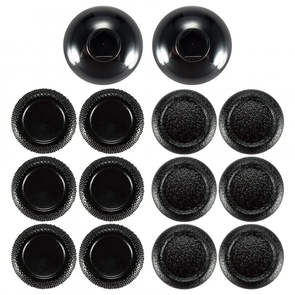 eXtremeRate Black Removable Thumbstick Joystick Plastic Bottom for Xbox One for PS4 Controller - XOJ0125