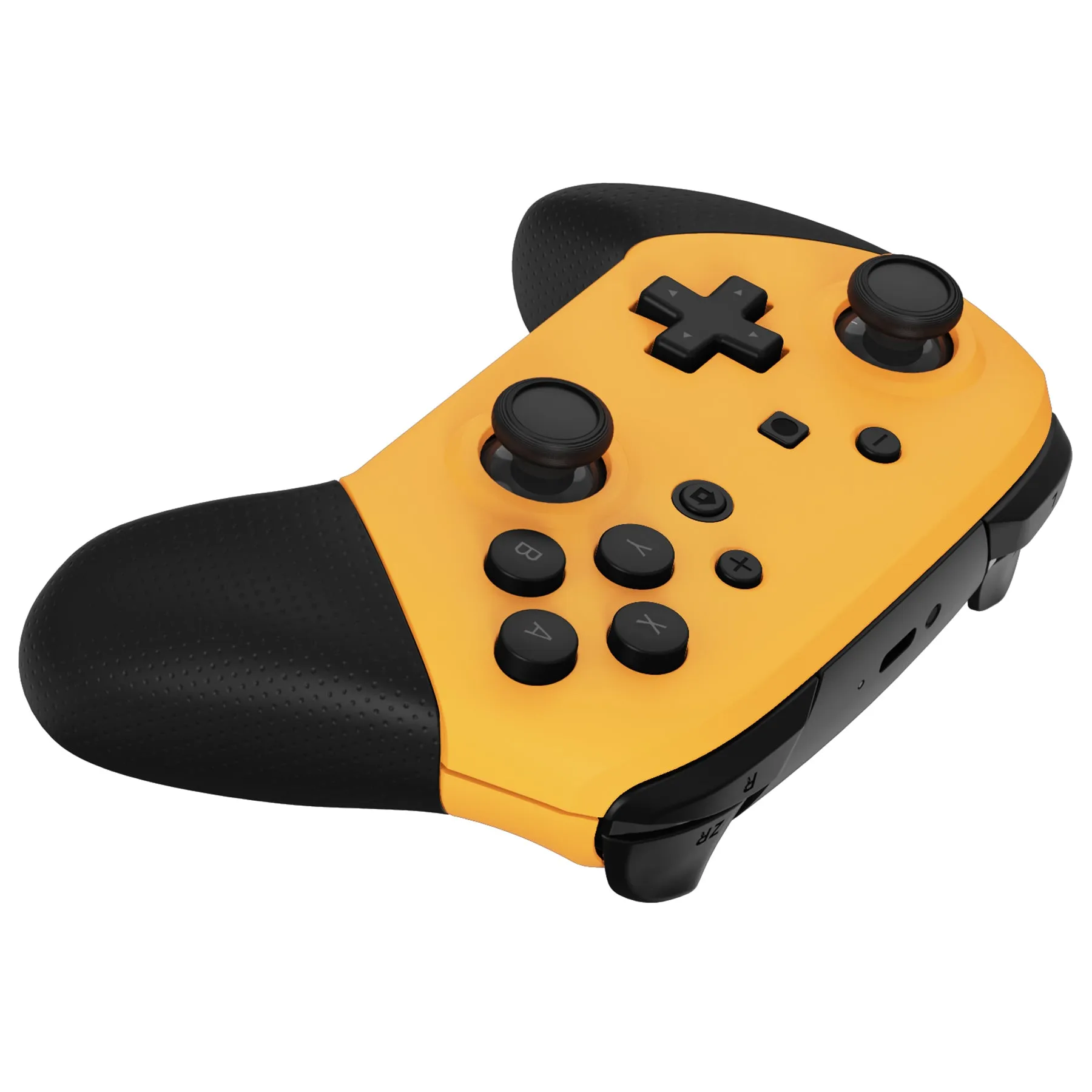 eXtremeRate Caution Yellow Faceplate and Backplate for NS Switch Pro Controller, Soft Touch DIY Replacement Shell Housing Case for NS Switch Pro Controller - Controller NOT Included - MRP318